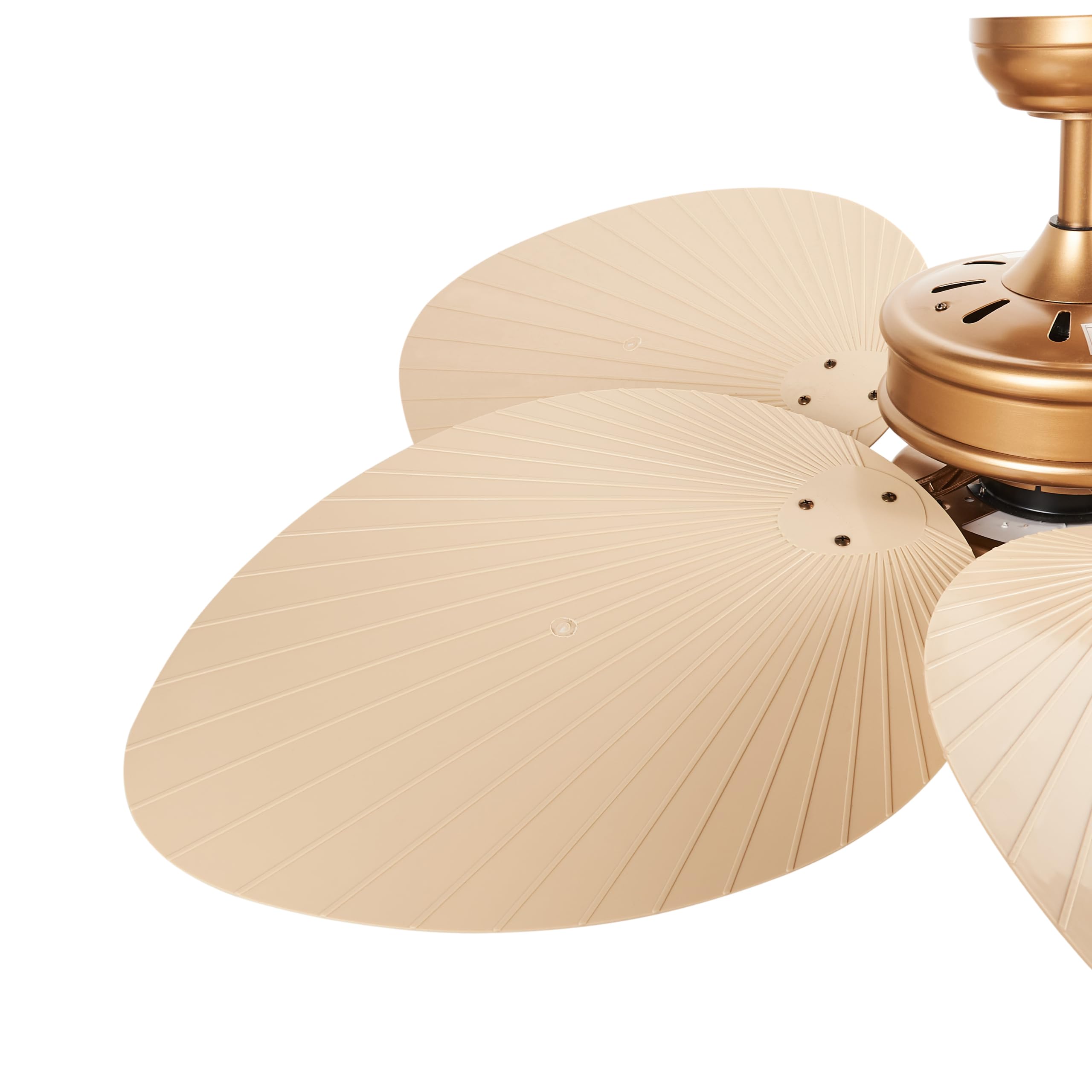 Beliani Deckenventilator mit Licht gold 3 Geschwindigkeitsstufen Fernbedienung Bormejo