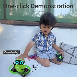 GILOBABY Robot Toys, Remote Control Robot Toy, RC Robots for Kids with LED Eyes, Flexible Head & Arms, Dance Moves and Music, Birthday Gifts for Boys Ages 3+ Years (Green)