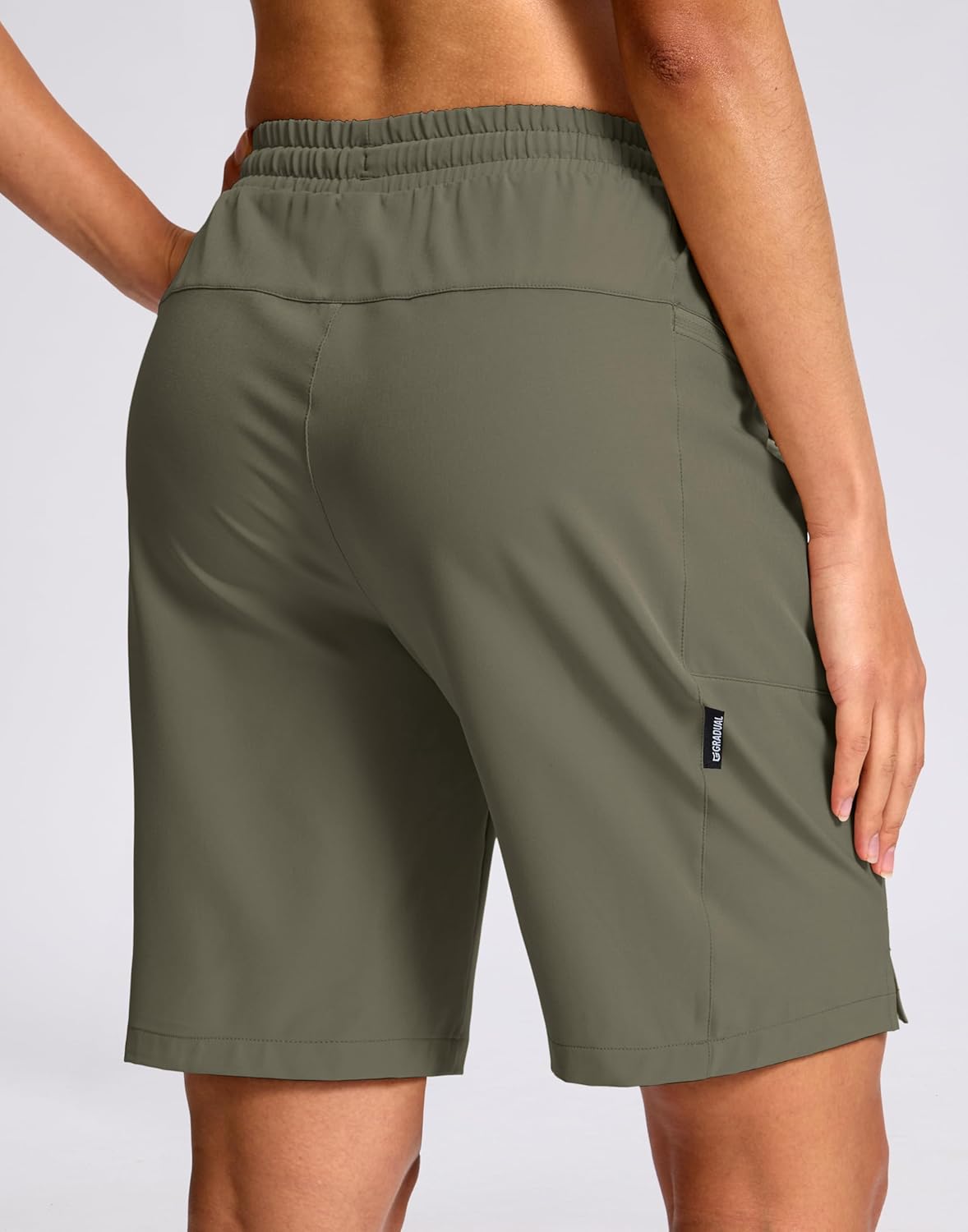 G Gradual Women's Hiking Shorts 2 Zipper Pockets Quick Dry Lightweigh 9" Bermuda Cargo Shorts Water Resistant Athletic Golf - Image 4