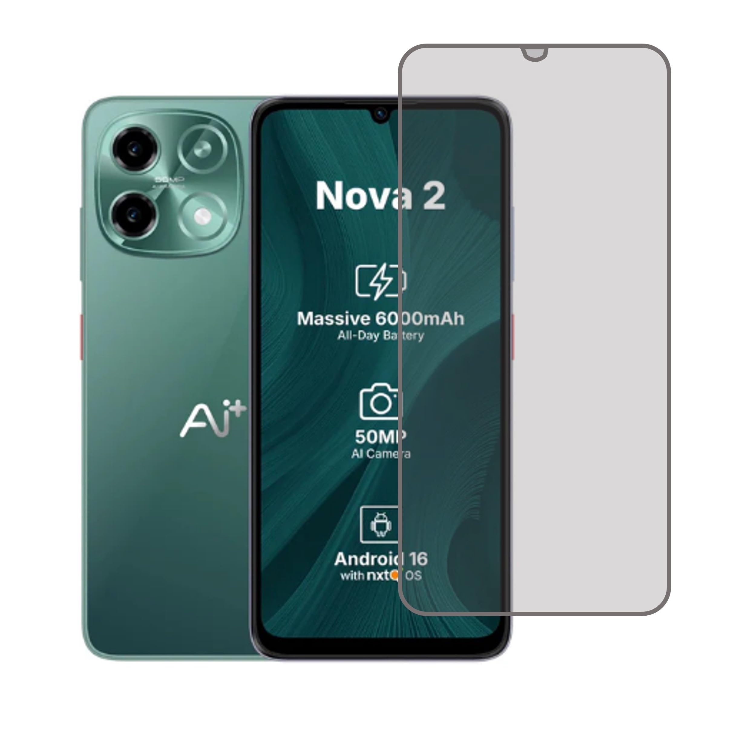 dvtech® mobile screen protector compatible with ai+ pulse screen protector 9h hardness full coverage anti fingerprint hd clear display protection guard (flexible guard) (01, ai+ pulse)