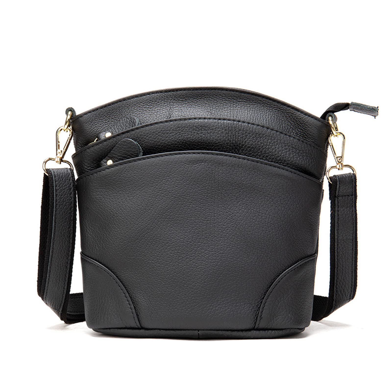 FANDARE Damen Handy Umhängetasche Crossbody Tasche Handtaschen Leder Schultertasche Frauen Handytasche zum Umhängen Schultertasche Portemonnaie Geldbörse Damentasche Schwarz