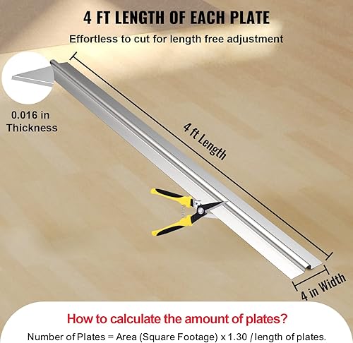 Miniatura 3 de VEVOR PEX Heat Transfer Plates, 4 ft Aluminum PEX Heat Transfer Plates, 100 pcs Box Radiant Heat Transfer Plates, 12 inch Heat Transfer Plates