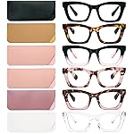 REAVEE 6 Pack Oprah Style Reading Glasses for Women Men Blue Light Blocking, Cute Square Computer Readers with Spring Hinge 1.75
