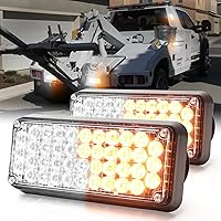 Vista 1 de BooYu 2 piezas de luces estroboscópicas de emergencia LED alimentadas por batería con base magnética recargable, portátil, para techo, mini luz