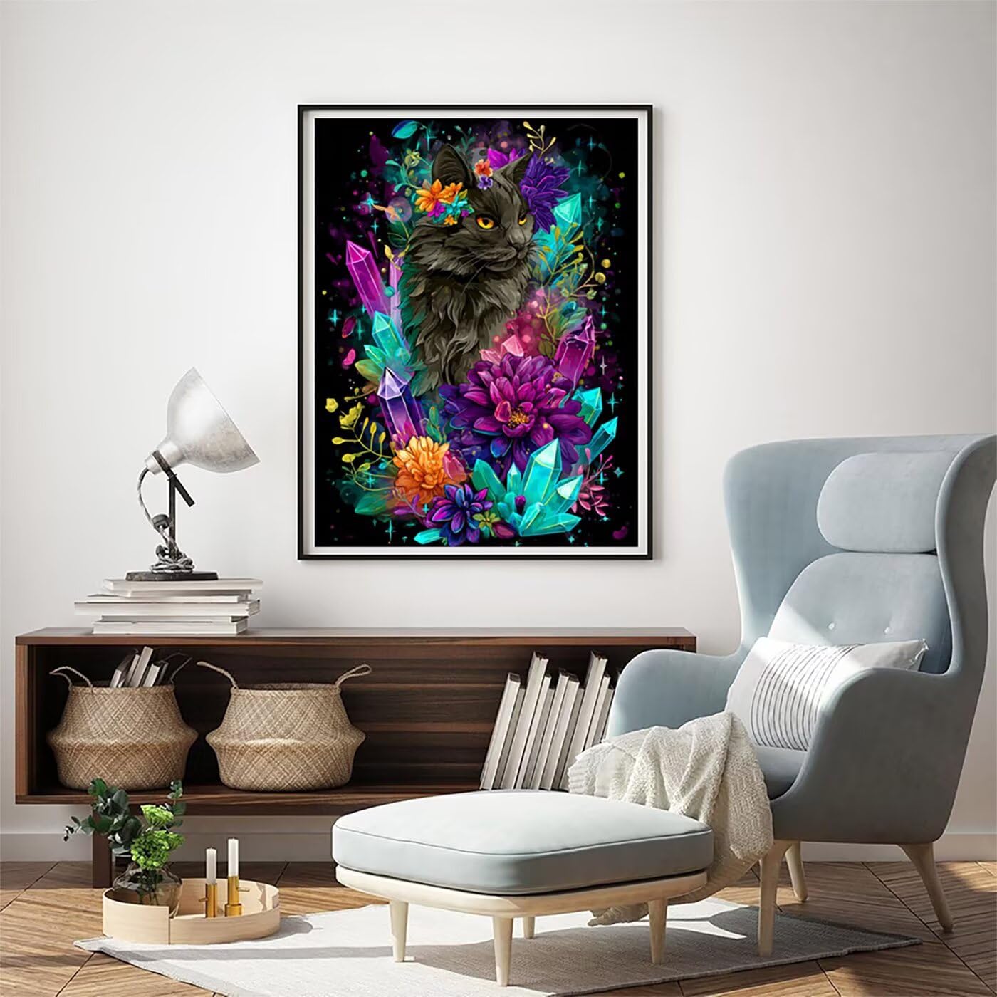 Kwiat kot 5D zestawy do malowania diamentami dla dorosłych i dzieci, DIY, pełne wiercenie, kryształ, klejnot, diament, sztuka, obrazy, haft, mozaika, rękodzieło, na Boże Narodzenie, dekoracja pokoju