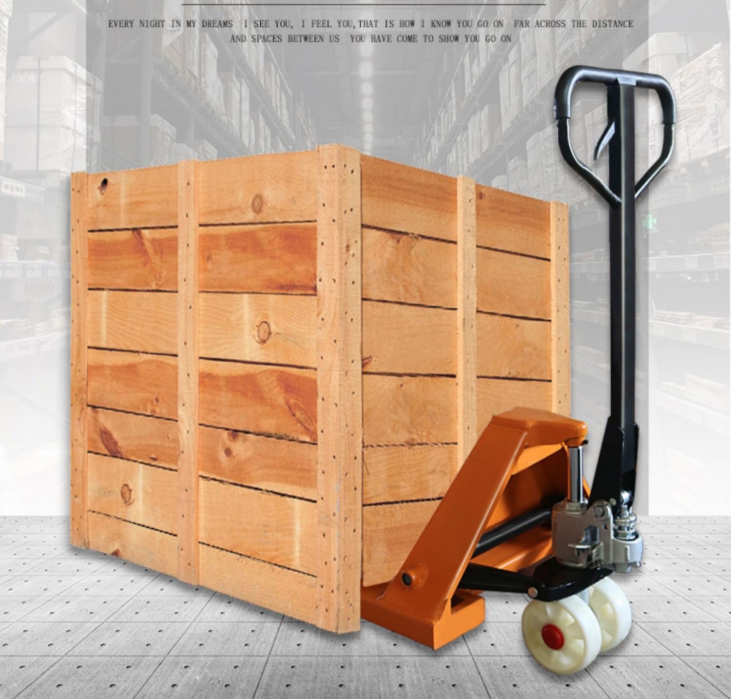 Transpallet manuale JIEYUGH, transpallet mobile, movimentazione idraulica manuale, piccolo transpallet manuale a spinta con forche regolabili, trasportatore per carico magazzino/camion(Nylon,3T/550mm)