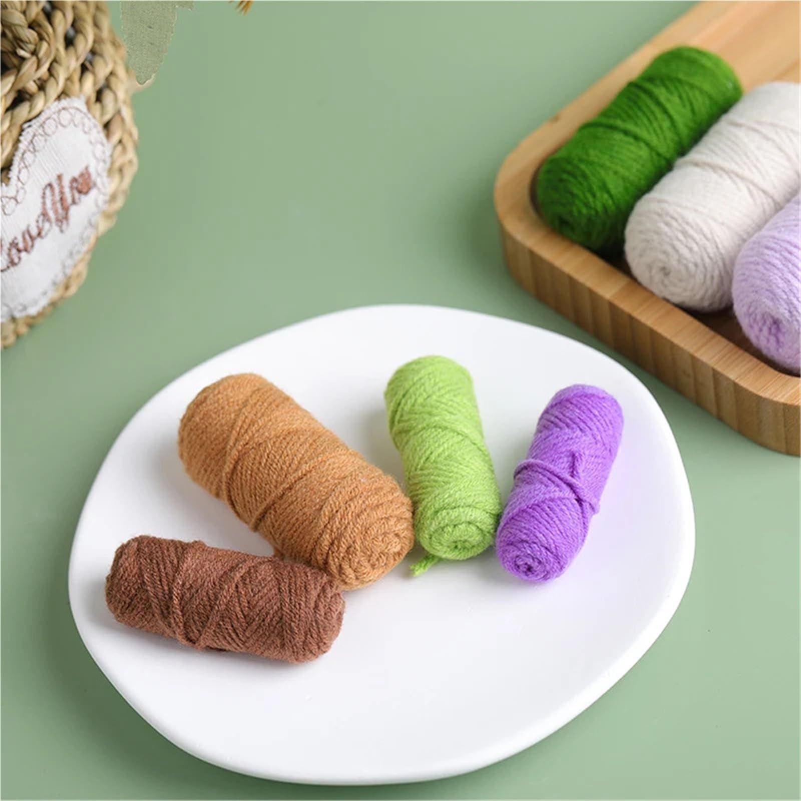 OPIGJUFD set di uncinetti Kit for uncinetto orchidea falena for principianti con istruzioni, filato for maglieria, filo, aghi, strumenti for lavorare a maglia facili, set di accessori(Bluebells)