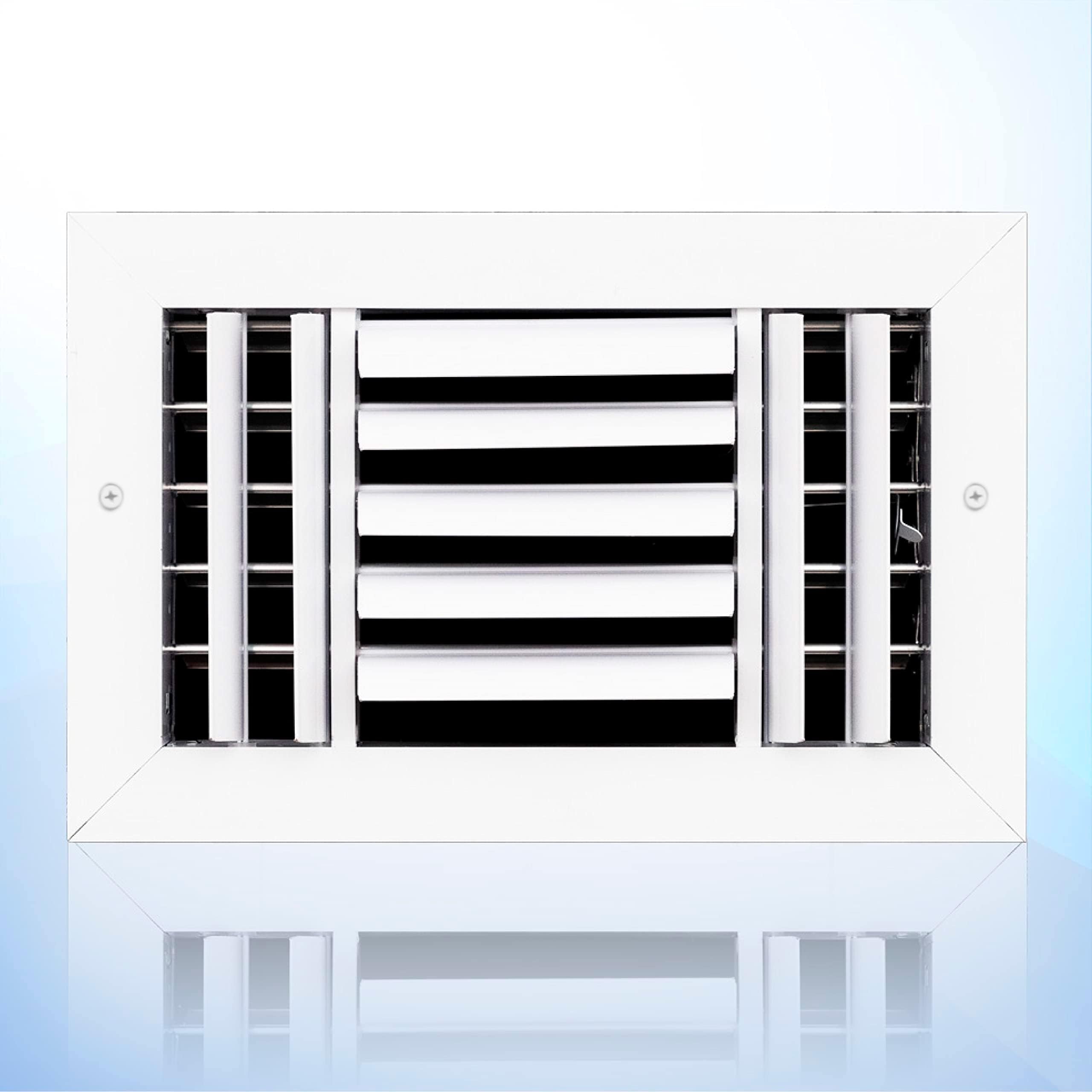 Vent Cover Return Grille. Aluminum AC Register. Air Diffuser HVAC. Double Deflexion Supply grilles Without Damper. White (10" x 6")