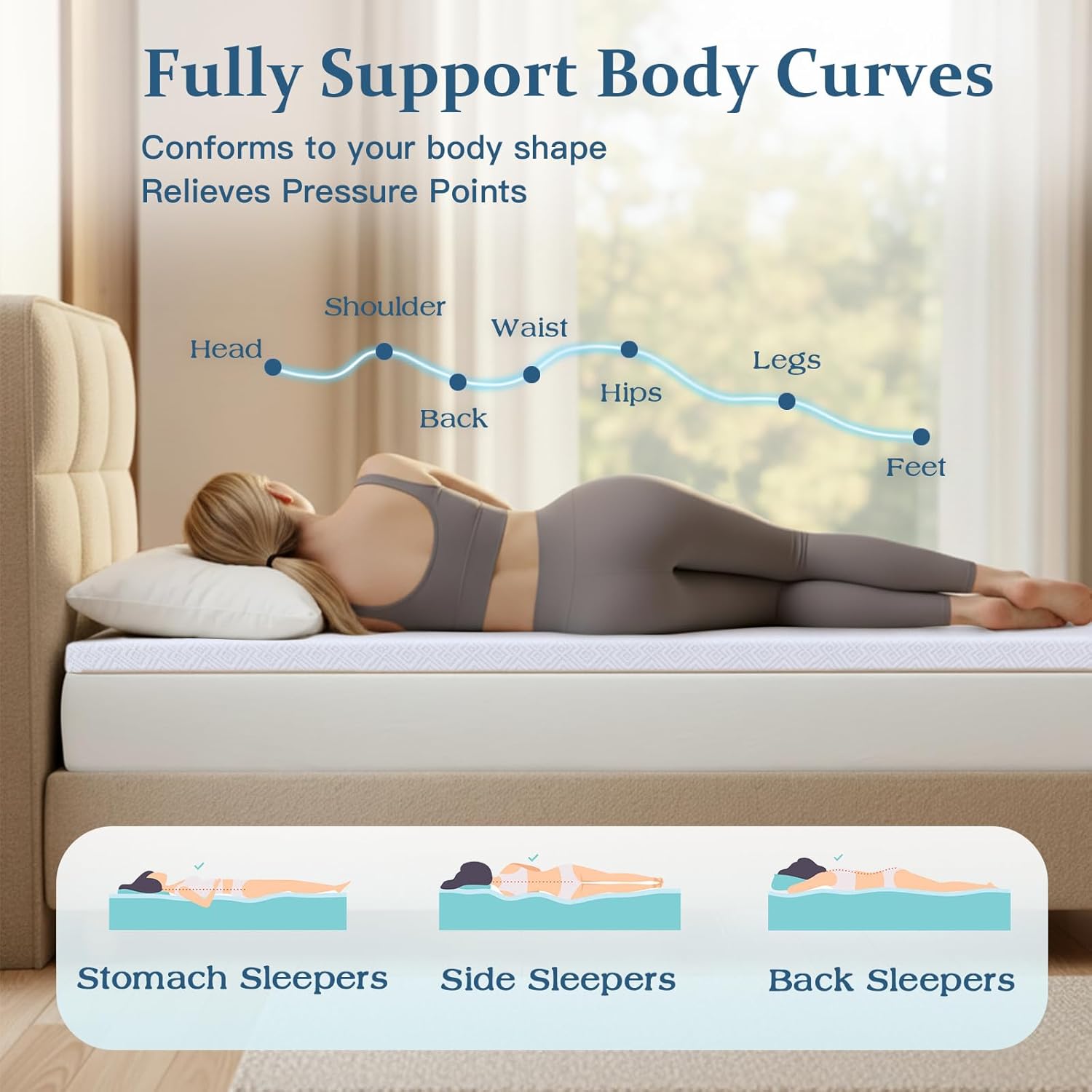 Airensky 2 Inch Memory Foam Mattress Topper, Cooling Gel Infused High Density Twin (39"x75") Topper with Removable Skin-Friendly Cover, Bed Topper for Pressure Relief Back Pain, CertiPUR-US Certifie