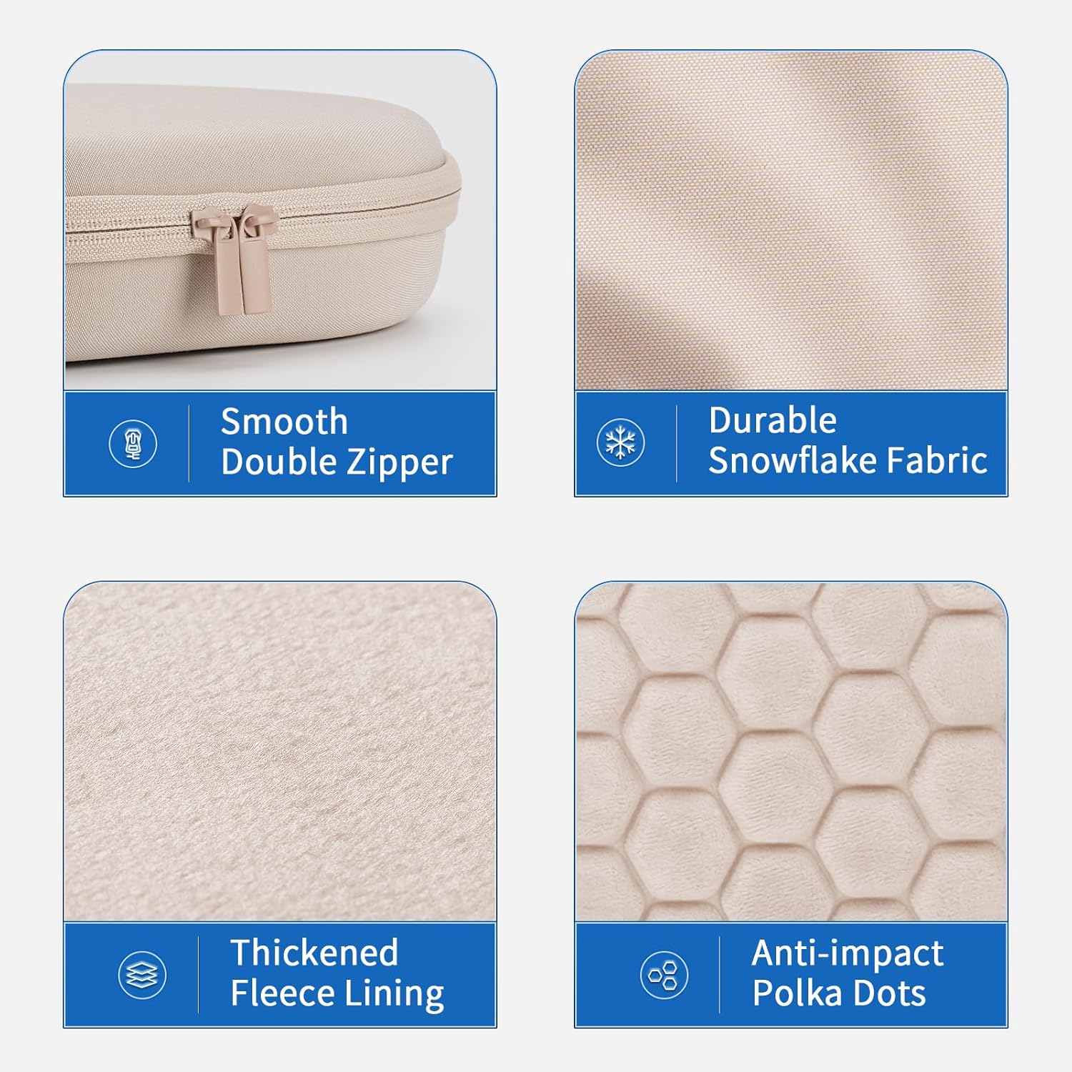 Smart Case for Apple AirPods Max Headphone Supports Sleep Mode, Hard Organizer Portable Carry Travel Cover Storage Bag (Beige)