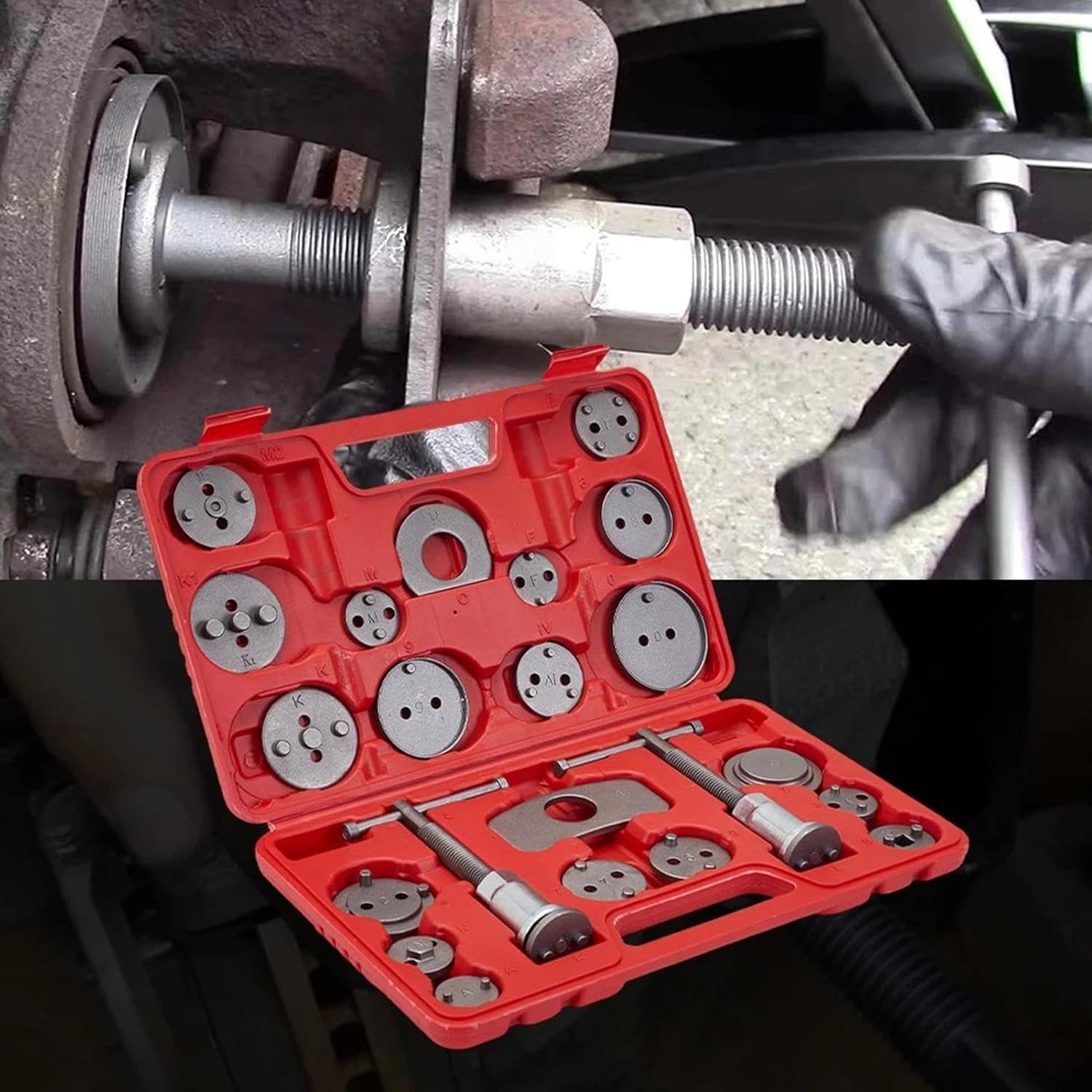 Brake Tool - 32x19.5x4cm Brake Piston Tool, Piston Disk Pad and Spanner Kit, Disc Spreader Clamp, Rear Brakes Tools, Brakes Tools for Repair Automotive Mechanic Service Truck Motor