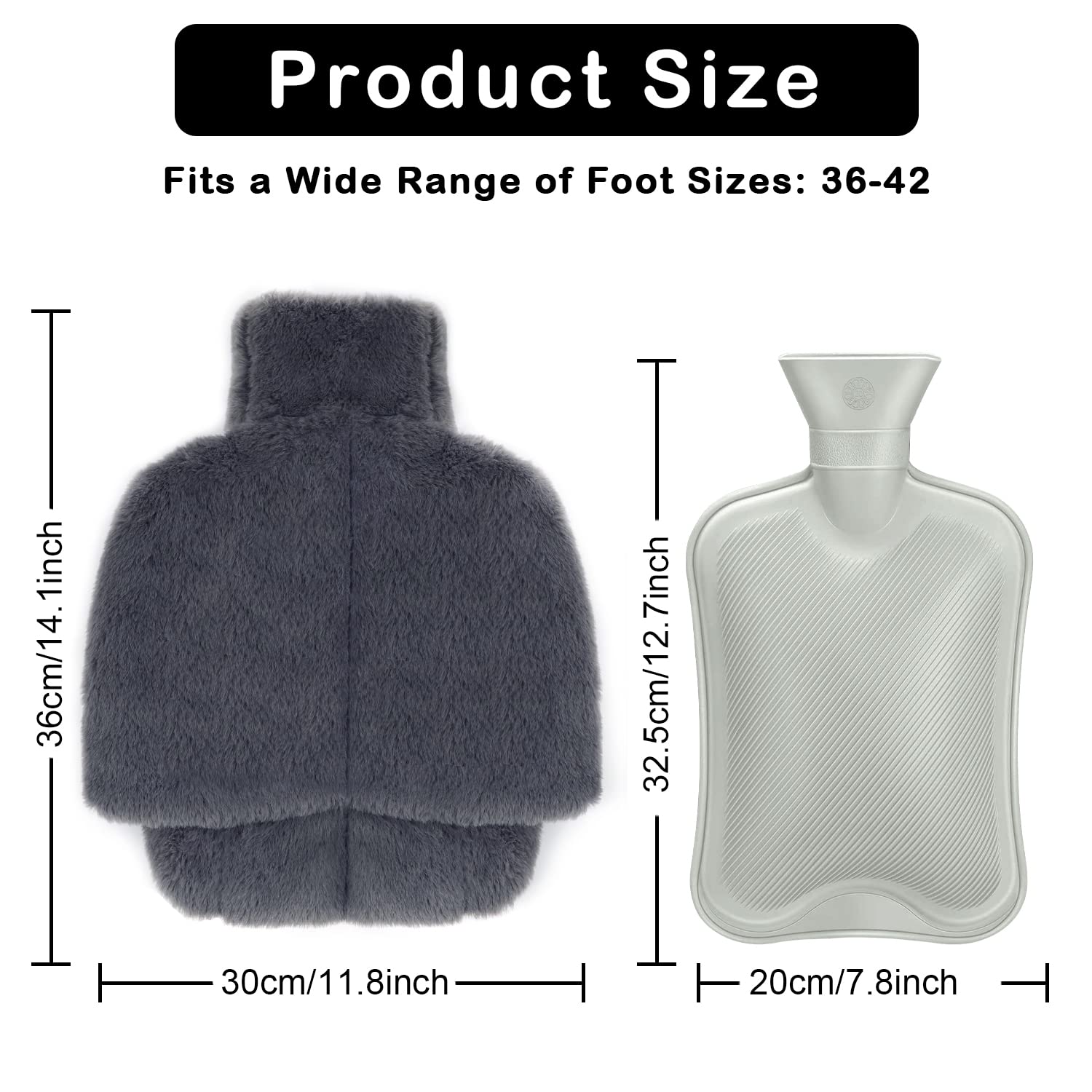 Edonkvi Scaldapiedi Borsa Acqua Calda, 2 in 1 Scaldapiedi Peluche Morbido con Tasca, Lavabile Scalda Piedi non Elettrico, Stitch Borse Acqua Calda Grande Pantofole Riscaldate per Uomo Donna Bambini