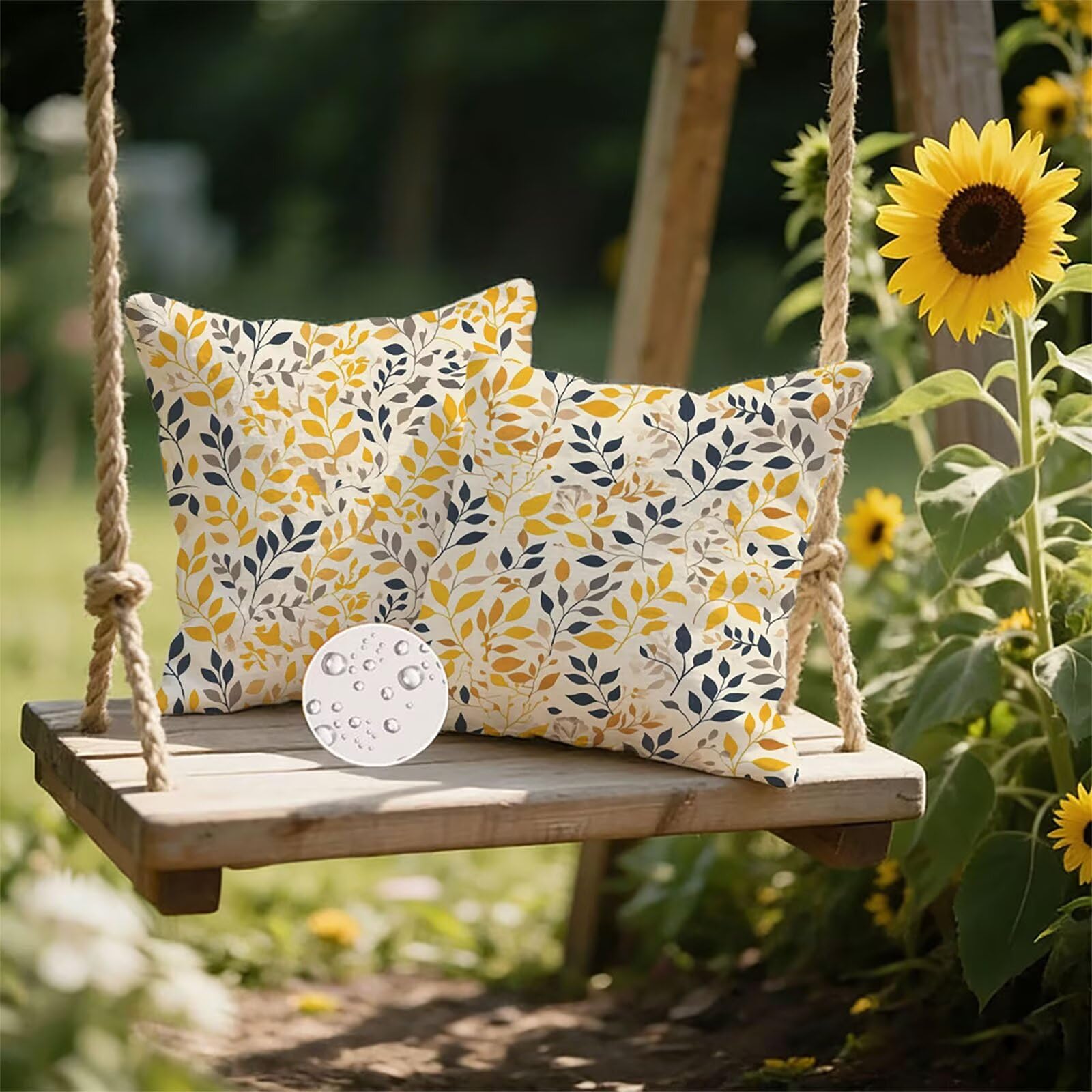 Housse de Coussin Canapé Vert 55x55cm Exterieur Impermeable Feuilles Tropicales Taie D'oreiller Décoratif Aesthetic Housse Coussin Decoration pour Chambre Sofa Jardin Balcon Terrasse Lot de 2. P-3967