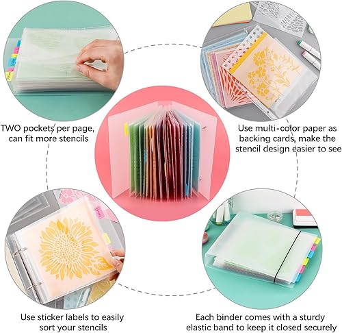 Miniatura 2 de Carpeta de almacenamiento para plantillas de galletas para almacenamiento de plantillas de 6 x 6 pulgadas, troquelados, álbumes de recortes, sello