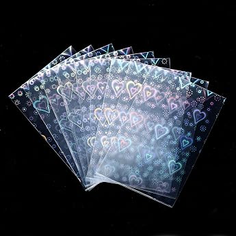 Pack of 100 Laser Photo Card Sleeves 65 x 90 mm Transparent Card Protection Film Waterproof Card Sleeves Film Photo Card Slee