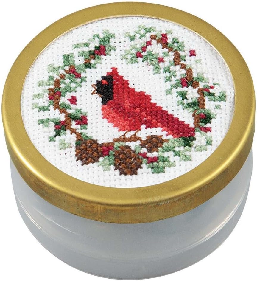 Amazon.com: Herrschners® Cardinal & Pine Wreath Music Box Counted Cross
