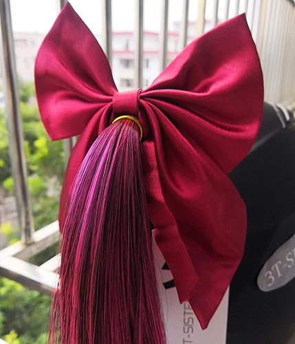 Miniatura 3 de Coletas para Casco con Nudo de Lazo de 14 Pulgadas Decoración de Cola de Caballo para Casco de Motocicleta Bicicleta Esquí Accesorios para Casco