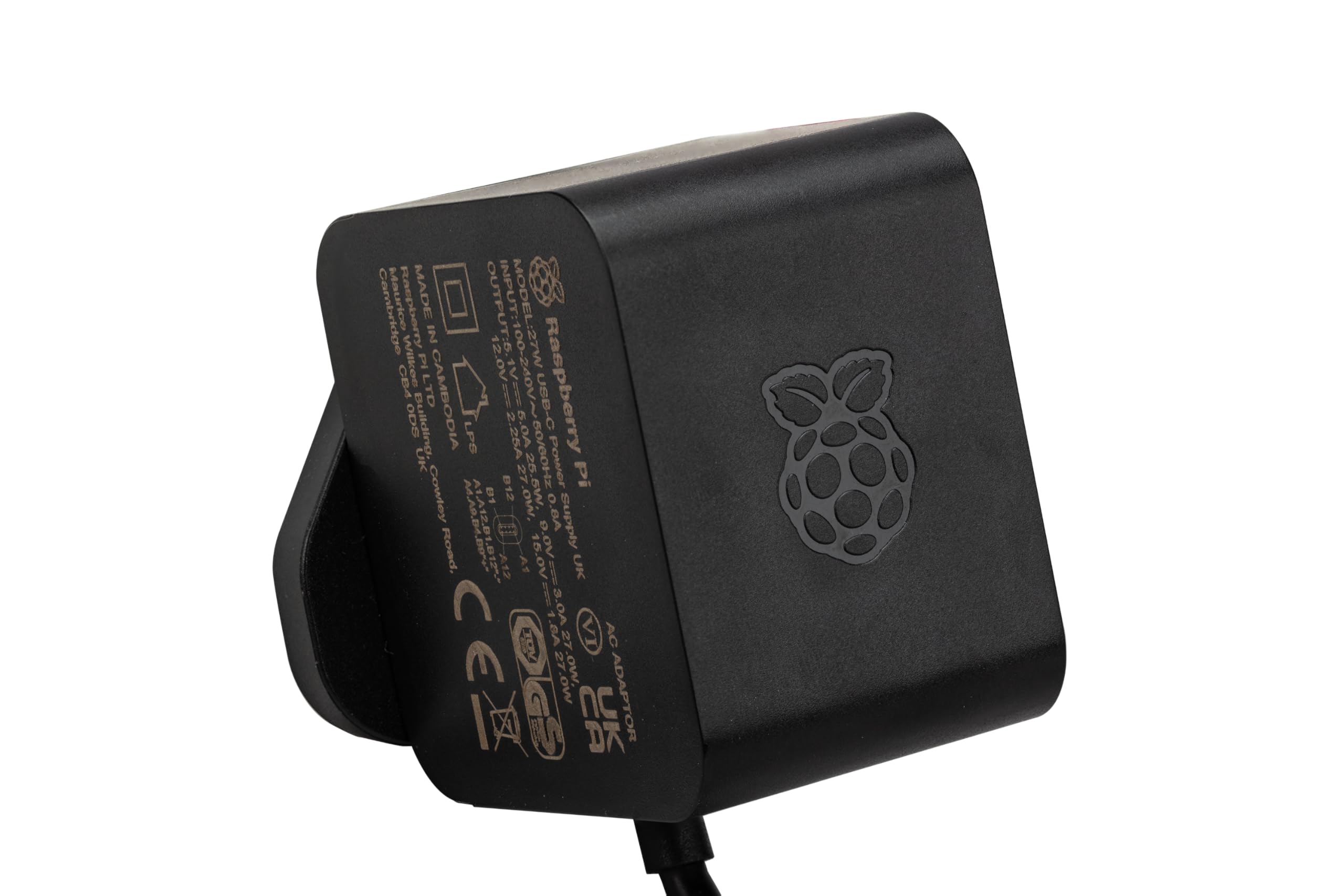 Raspberry Pi 27W USB-C Power Supply (Black)
