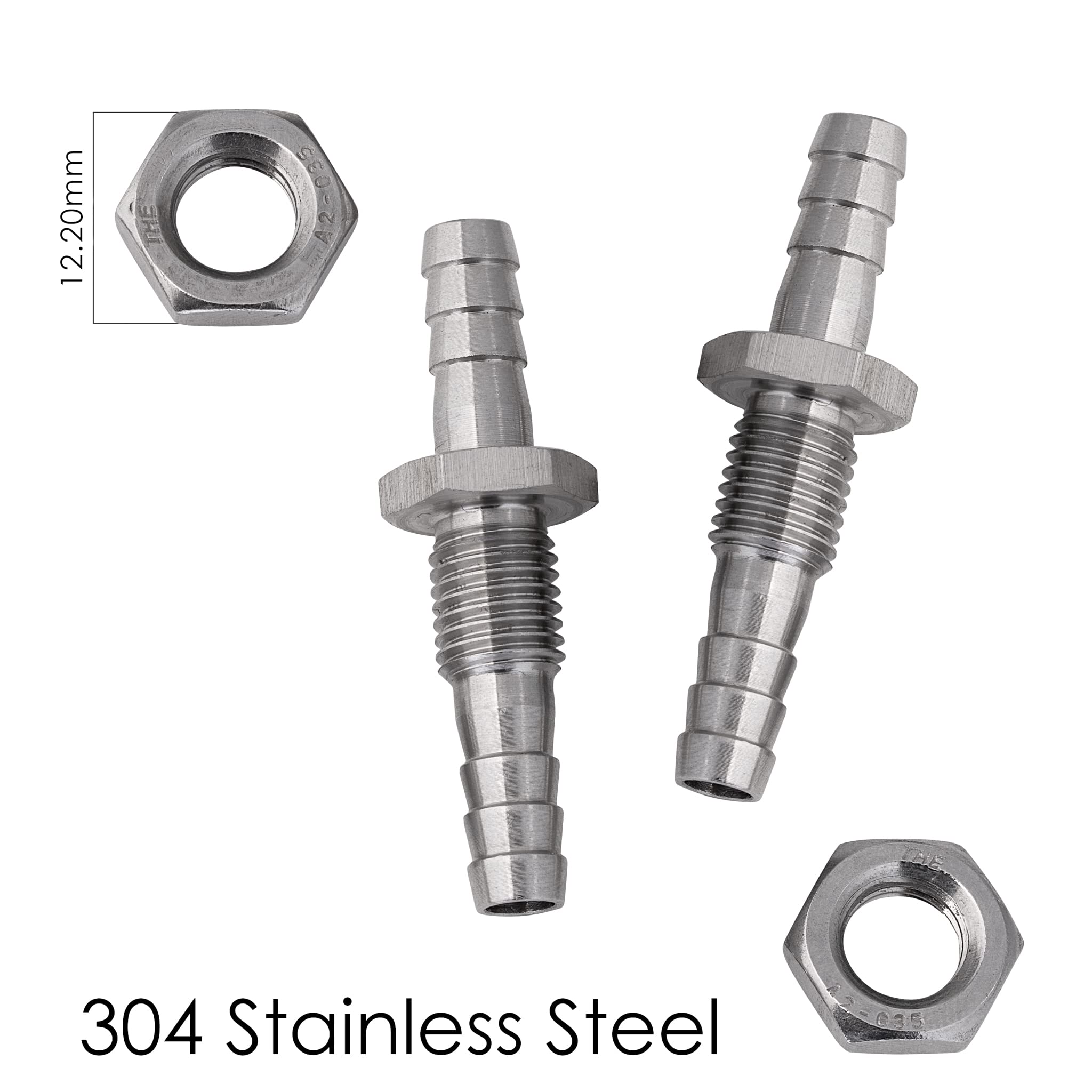 Hose Barb Bulkhead Stainless Steel Barbed Tube Pipe Fitting Coupler ...