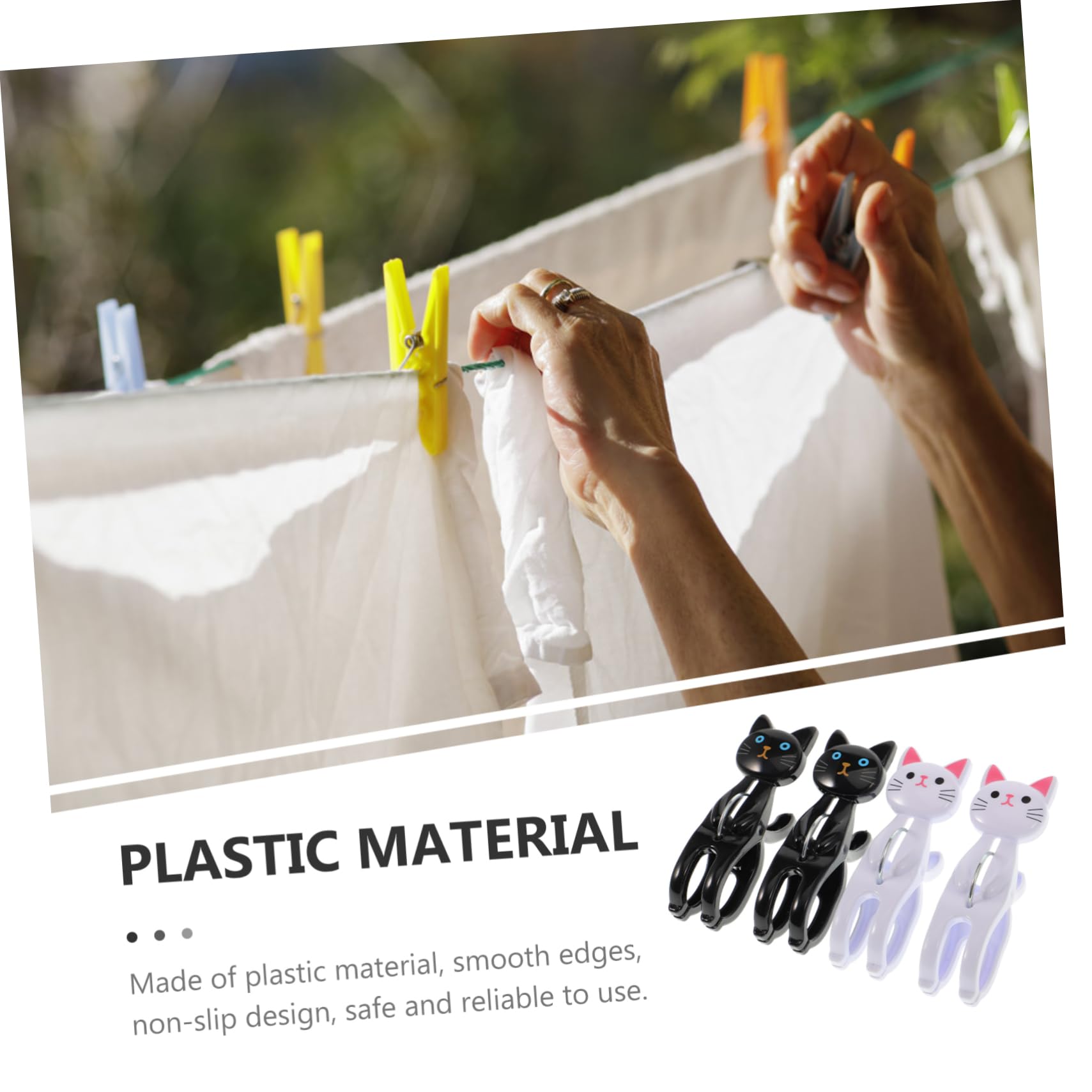 16pièces Clips De Serviette De Plage Anti-Vent Forme De Chat Pince à Linge pour Serviettes Draps Et Couettes