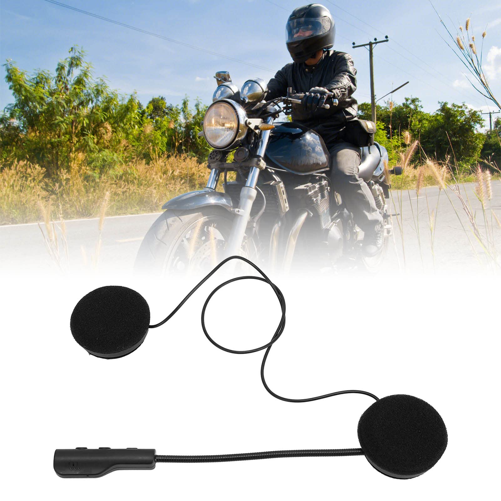 Casque Bluetooth pour Moto, Casque de Moto avec Fonction D'appel de Réduction de Bruit BT5.0 Casque Bluetooth Intercom pour Moto, Ski, VTT, Dirt Bike