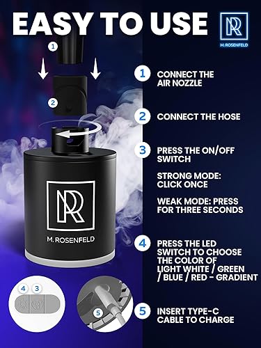 Miniatura 9 de Bomba de cachimba con batería recargable de 1300 mAh - Kit de bomba de aire eléctrica para cachimba con luz LED - Mini bomba de cachimba arrancador