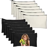 Vista 14 de Legigo Bolsa de Lona en Blanco con Cremallera Estuche Bolsas de Maquillaje a Granel - Estuche de Lona Multiusos para Lápices con Cremallera