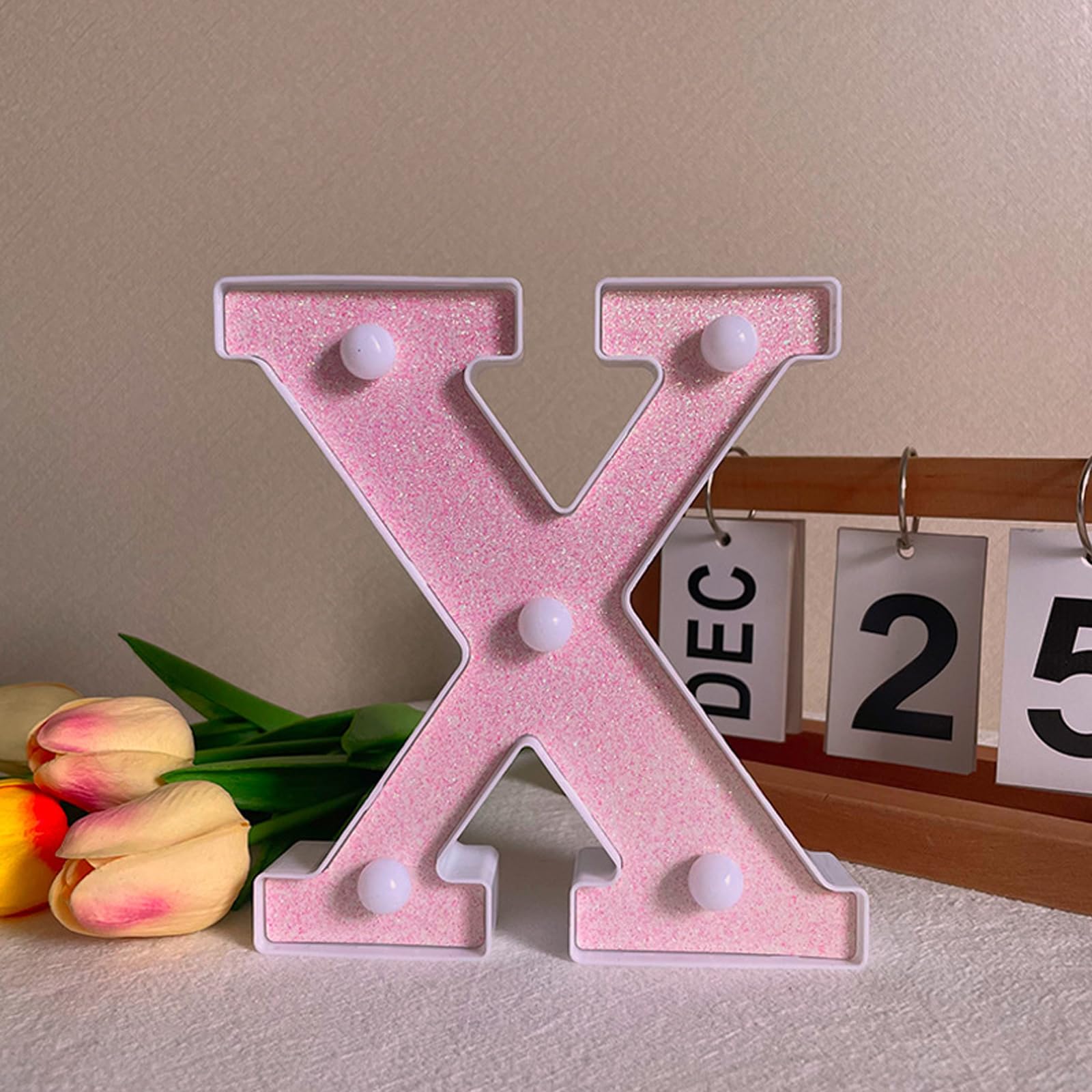 LED Light Up Letter X - 6.3inch Pink Letter Light for Birthday & Party โ image 1
