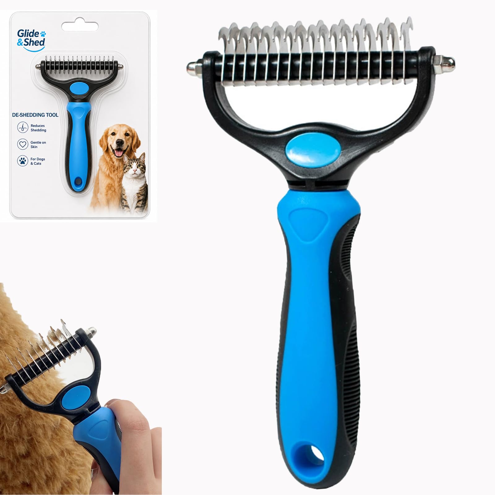 Pet Pro Grooming Tool for Dogs, Glide and Shed Rake for Dogs
