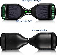 Vista 3 de Patinete autoequilibrante de 16.51 cm con altavoz y luces LED rojas