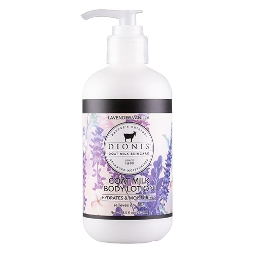 Dionis Loción corporal de leche de cabra de 8.5 onzas, aroma de flor silvestre Blue Ridge, hidratante e hidratante, libre de parabenos y crueldad,