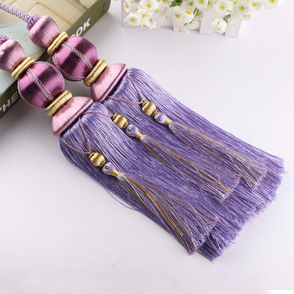 Embrasse De Rideau À Double Boule, Attache De Rideau Suspendue, Sangle De Corde, Pompon Suspendu, Boucle De Rideau, Crochet De Rideau/Rouge Vin