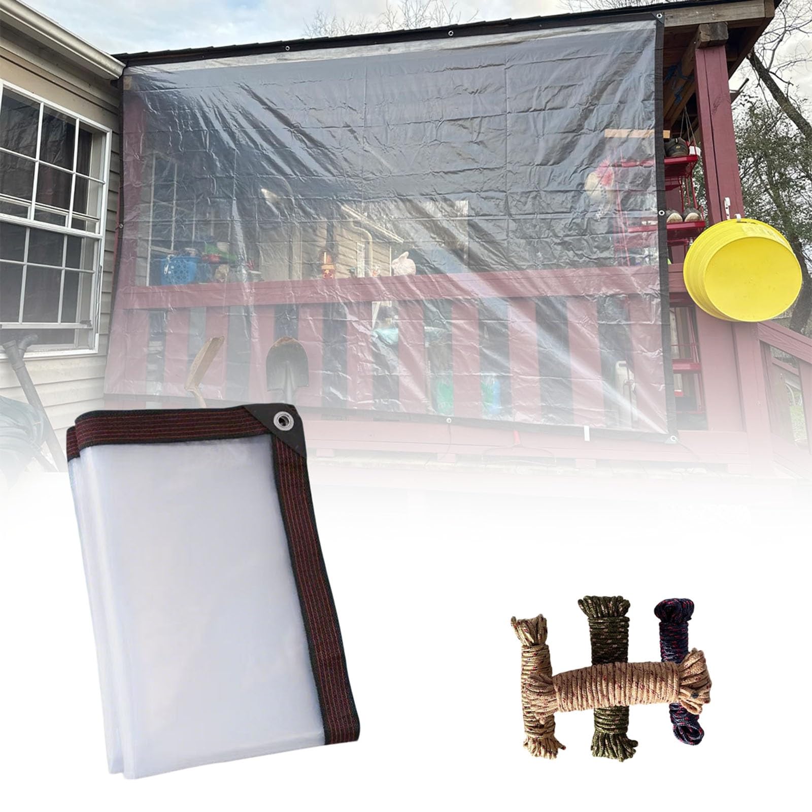 Lona de plástico resistente transparente de 0.16 mm para proteger del viento