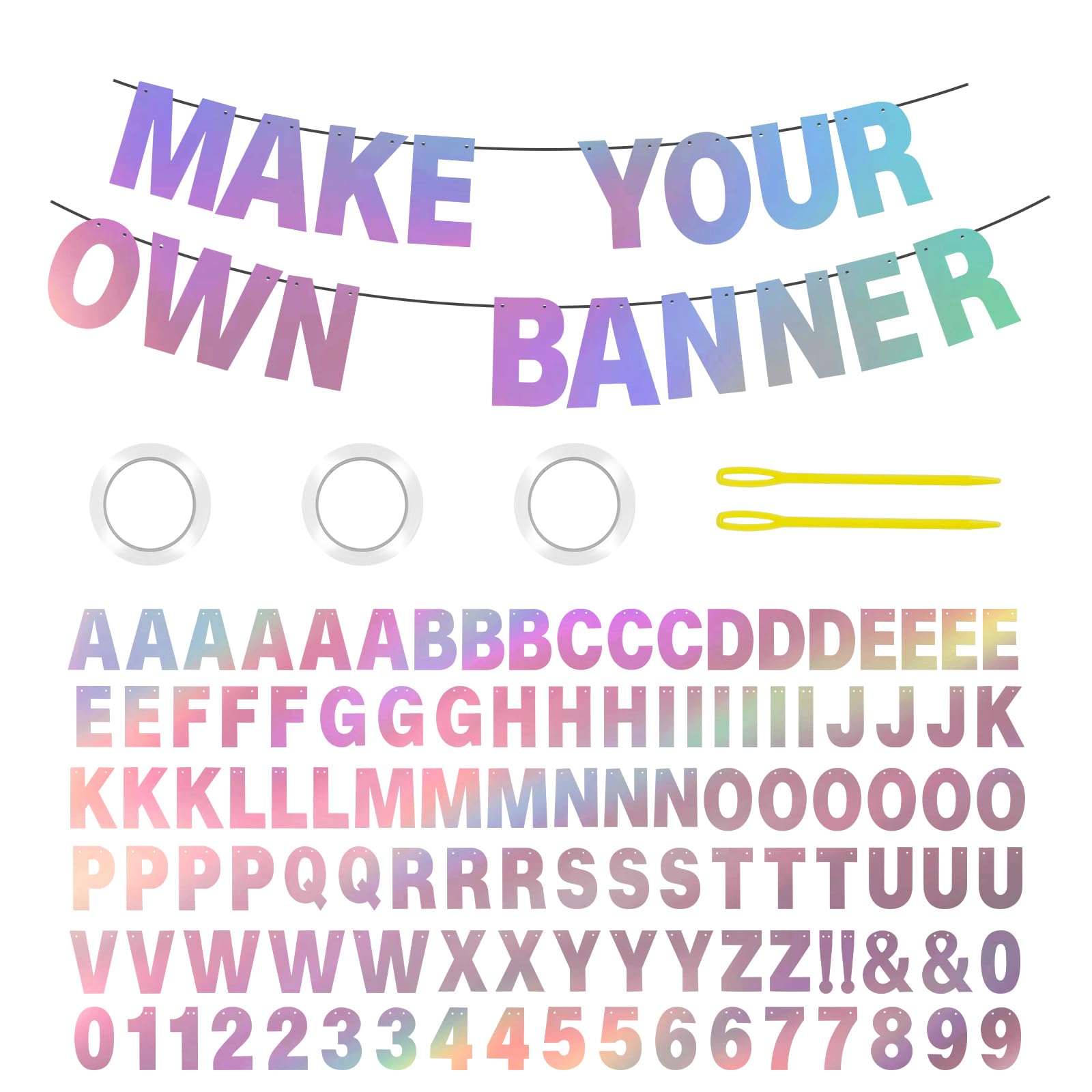 Alaoo Happy Birthday Banner Party Decorations, Iridescent Paper