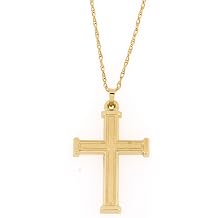 14KT GOLD CROSS SQUARE EDGE DESIGN HOLLOW MULTIPLE SIZES STYLES & COLORS
