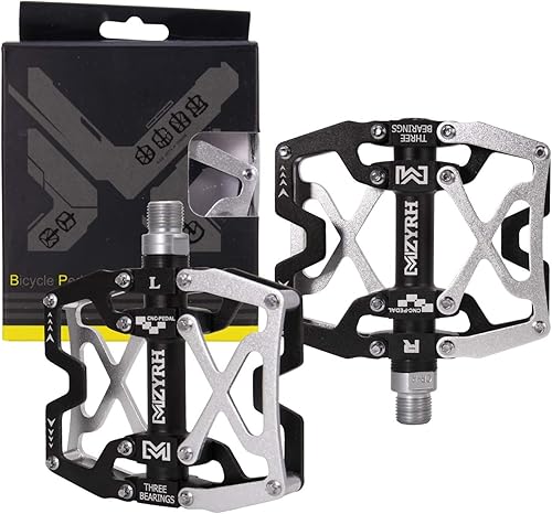 Vista 36 de MZYRH Pedales de bicicleta de montaña, ultrarresistentes, coloridos mecanizados CNC, 9/16 pulgadas, sellados con 3 pedales de rodamiento Rodamientos