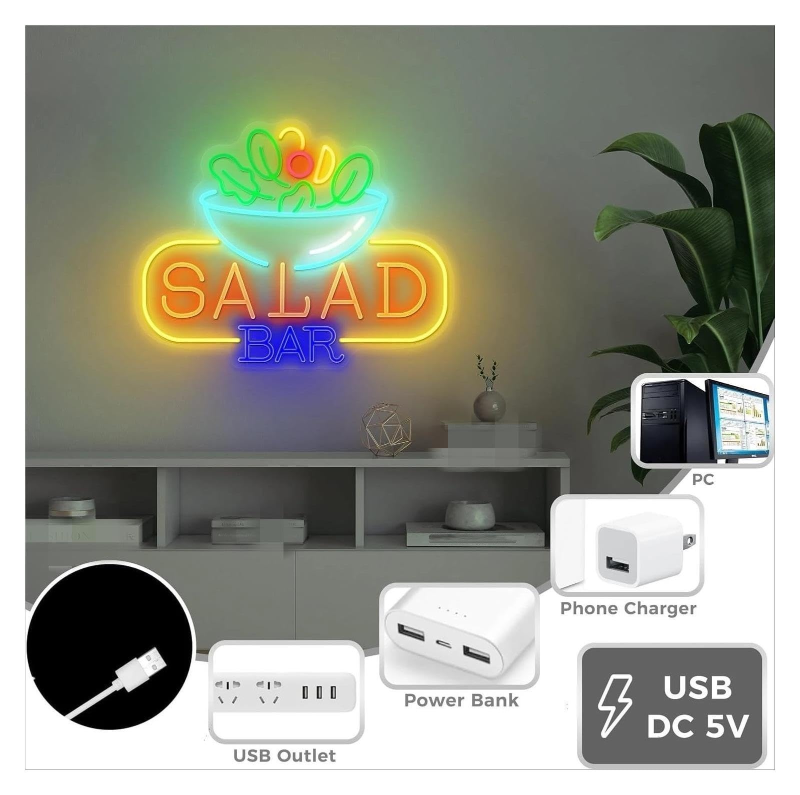 Insegna al Neon Insegna Al Neon "Salad Bar"