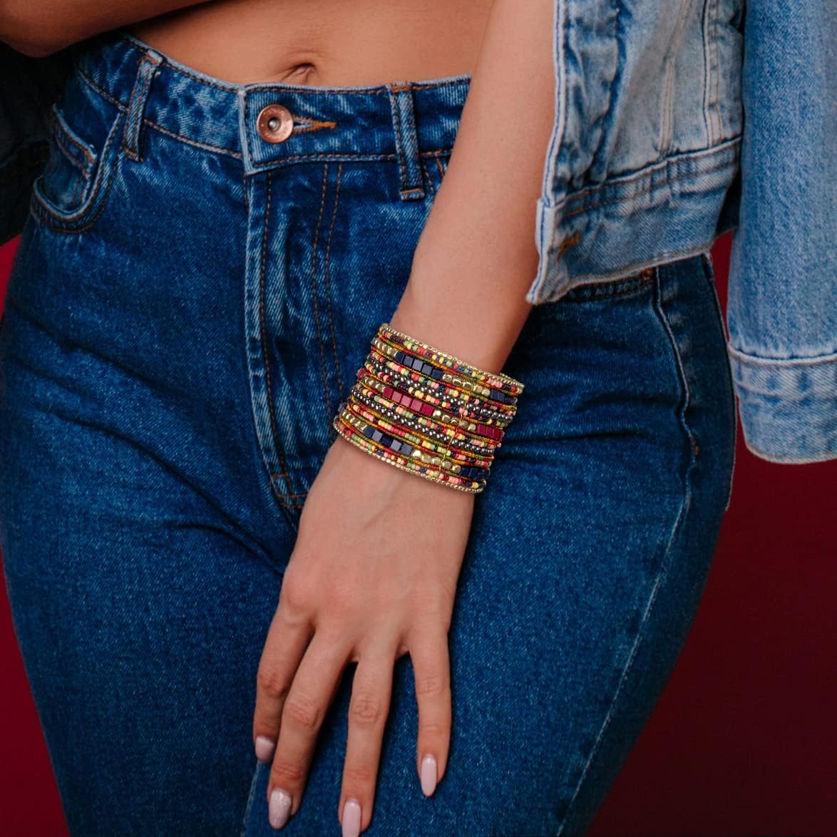 SPUNKYsoul Cuff Bracelets for Women Collection - Adjustable, Stylish Boho Inspired Beaded Bracelets, Trendy Stackable Beads, Ideal for Everyday Wear & Special Occasions