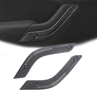 Phamyor Interior Door Grab Handle Inserts Cover Trim for 2011-2018 Jeep Wrangler JK JKU Sports Sahara Rubicon & Unlimited Interior Accessorie Replace 1RC72JAHAD 1RC72JAHAE, Left & Right, Carbon Fiber