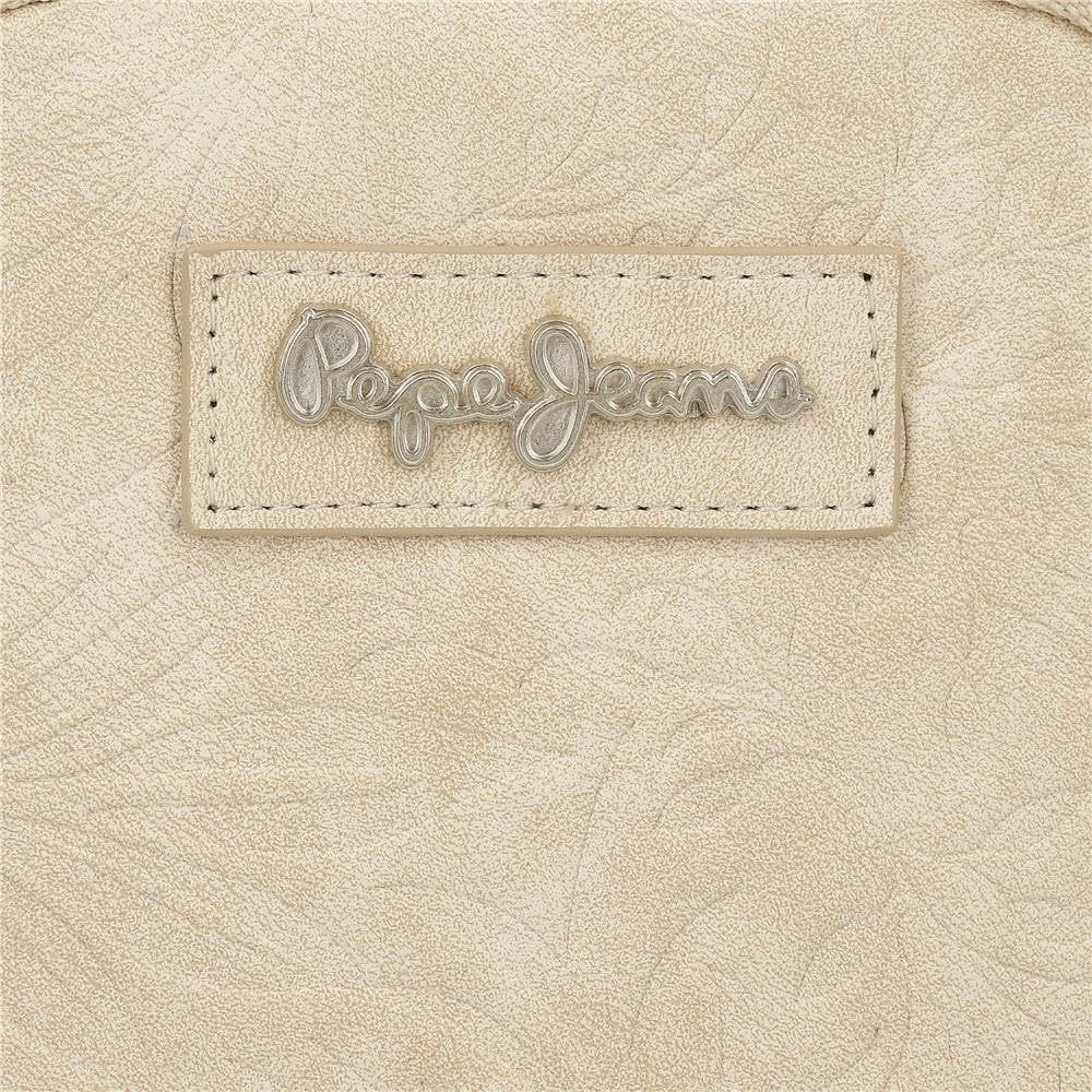 Pepe Jeans Jana Torba na ramię Dwukomorowa Beżowy 24X16X9 cm Poliester z Detalami ze Sztucznej Skóry by Joumma Bags, beż, Talla única, torba na ramię z dwoma