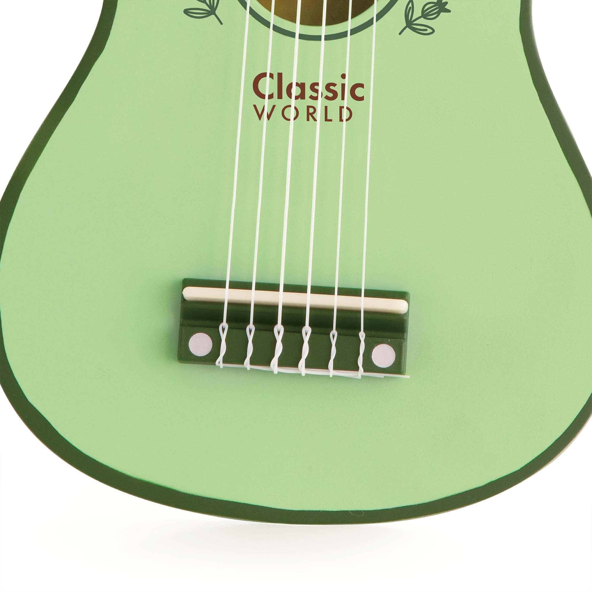 Classic World Chitarra vintage - Giocattolo educativo per bambini e regalo musicale educativo per bambini dai 3 anni in su, leggera 17,3 x 6 x 53,2 cm, mini chitarra per principianti per bambini
