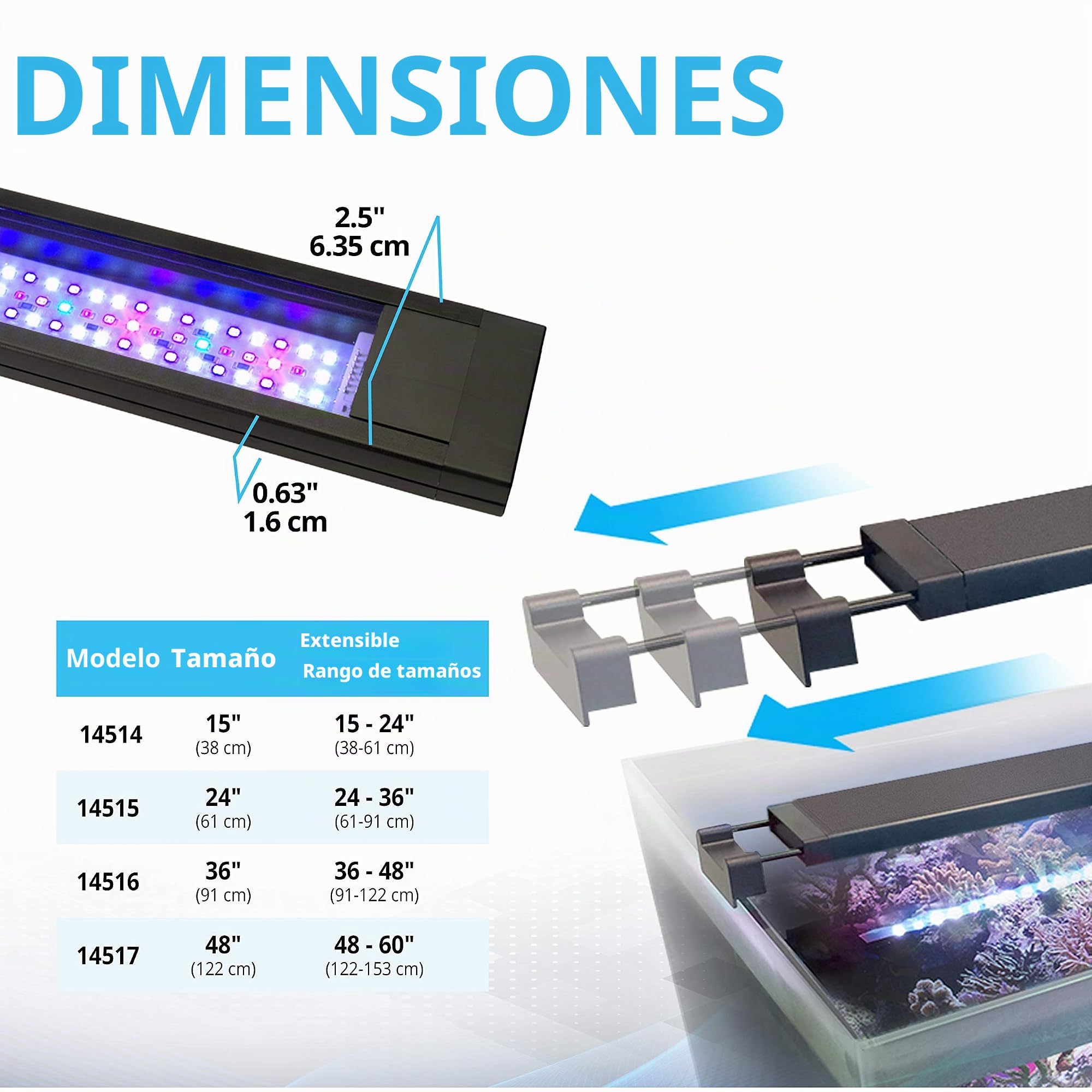 Fluval Sea - Pantalla LED para acuarios, 3.0 LED, 46W, 91-122 cm, 2930 g