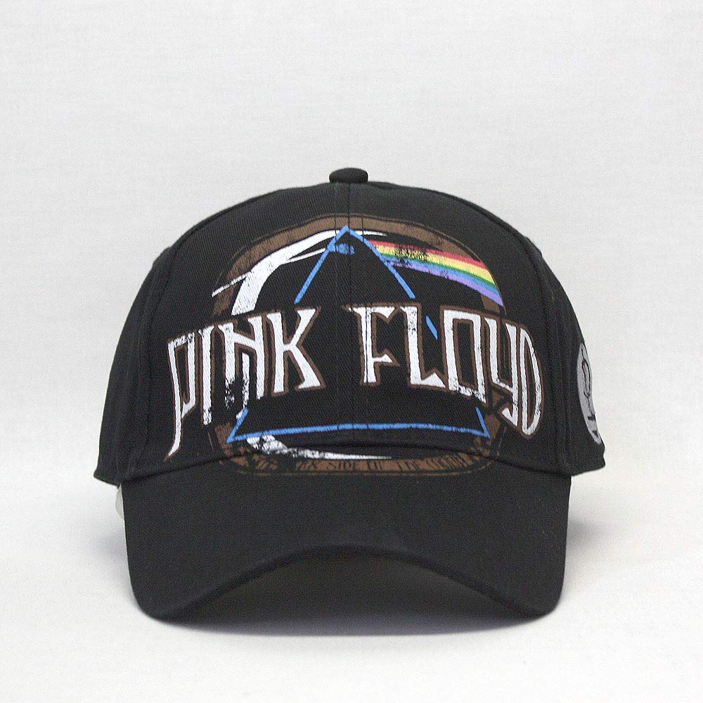 Pink Floyd Classic Rock and Roll Music Band Adjustable Baseball Cap (Dark Side of the Moon Black)