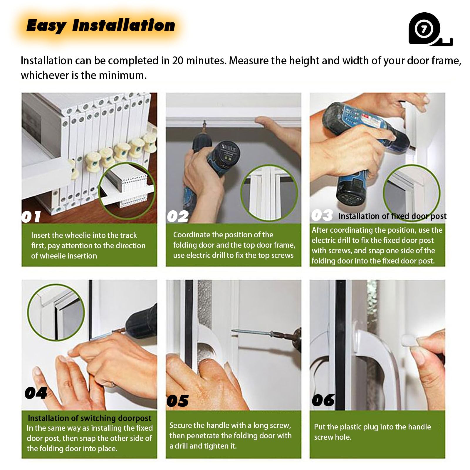 Porte AccordéOn Coulissante Pliante Portes Pliantes Intérieures Pour Petits Espaces, Portes Accordéon Pliantes Invisibles En PVC Pour Chambres À Coucher Et Salles De Bains Avec Poignée Et Rail Supérie