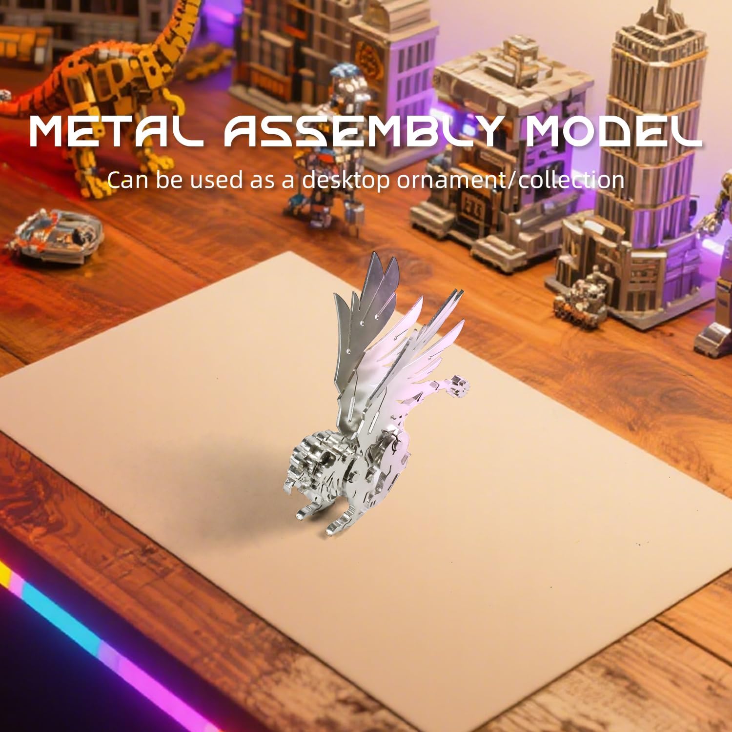 Mythical Griffin 3D Metal Puzzle Model for Adults, Eagle-Lion DIY Building Model Kit, Fantasy Building Figurine for Gamers or Desk Metal Decor