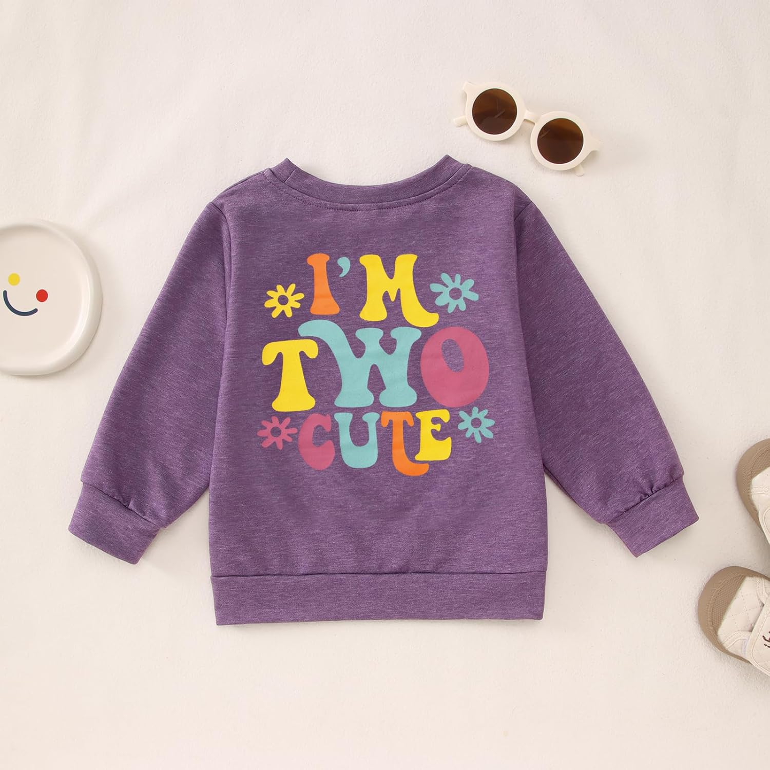 CM C&M WODRO 2nd Birthday Outfit Toddler Baby Girl I'm Two Cute Sweatshirt 2 Years Old Birthday Shirt Long Sleeve Party Tops - Image 5
