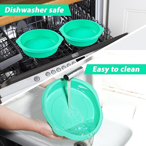 Miniatura 7 de Kamehame - Molde redondo de silicona para tartas de 7.9in para hornear, color verde menta, sin BPA, antiadherente