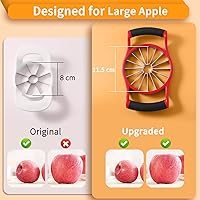 Vista 3 de Newness Cortador de manzana, [actualizado] Corta manzanas hasta el final, [grande] 16 rebanadas de divisor de manzana y pera resistente con base