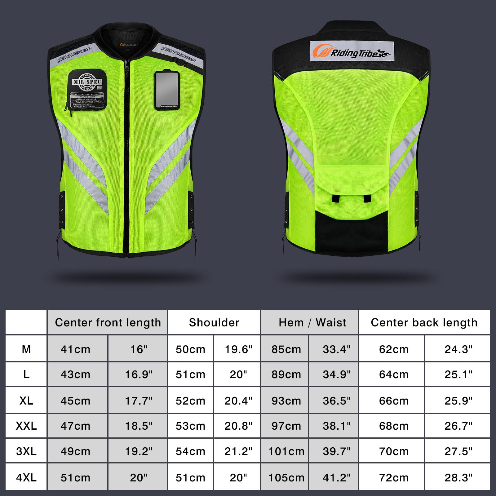 Chaleco de Moto Seguridad Reflectante sin mangas para Motocicleta