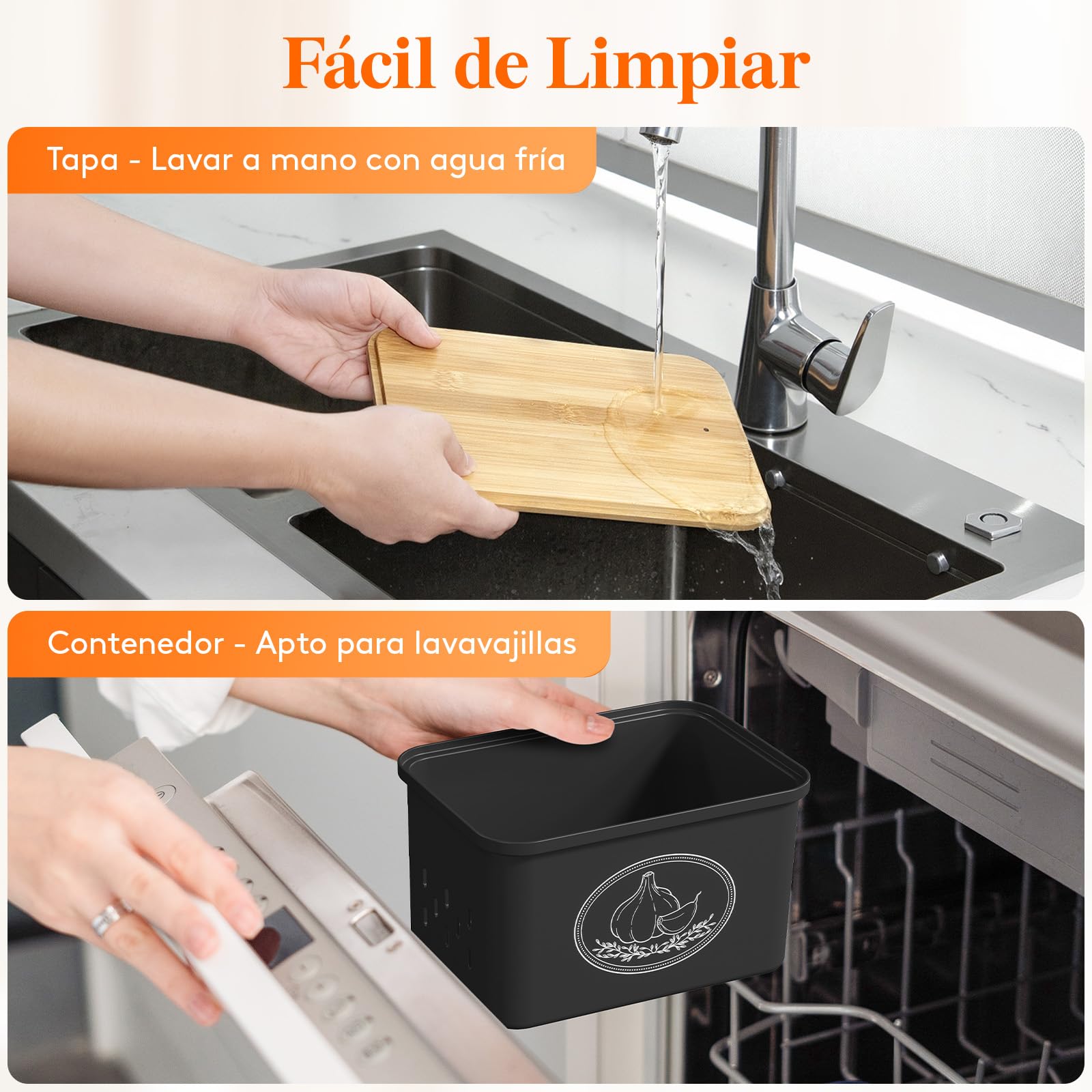 Lifewit Caja para Guardar Patatas, Grande Cesta Cebolla con Tapa y Orificios de Ventilación, Apilables de Plástico para Verduras y frutas de Cocina, 24 cm(H), Negro, 3 Piezas